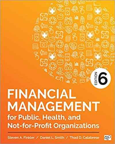 Financial Management For Public, Health, And Not-for-Profit Organizations Textbook Questions And Answers